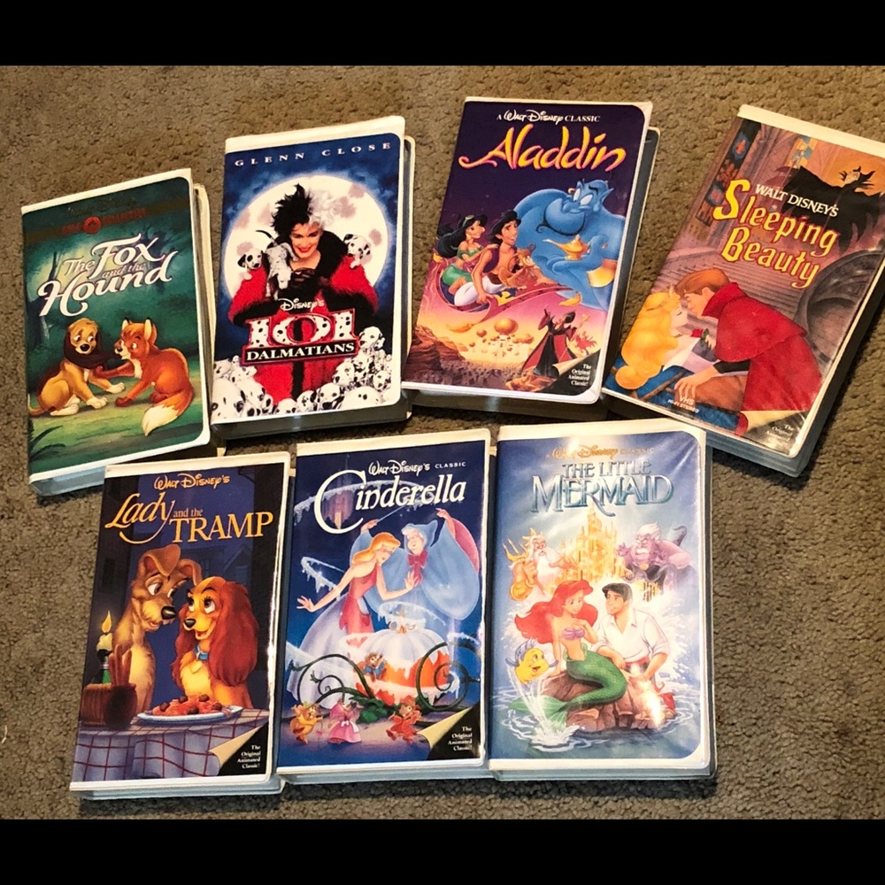Disney VHS movies with case-like new